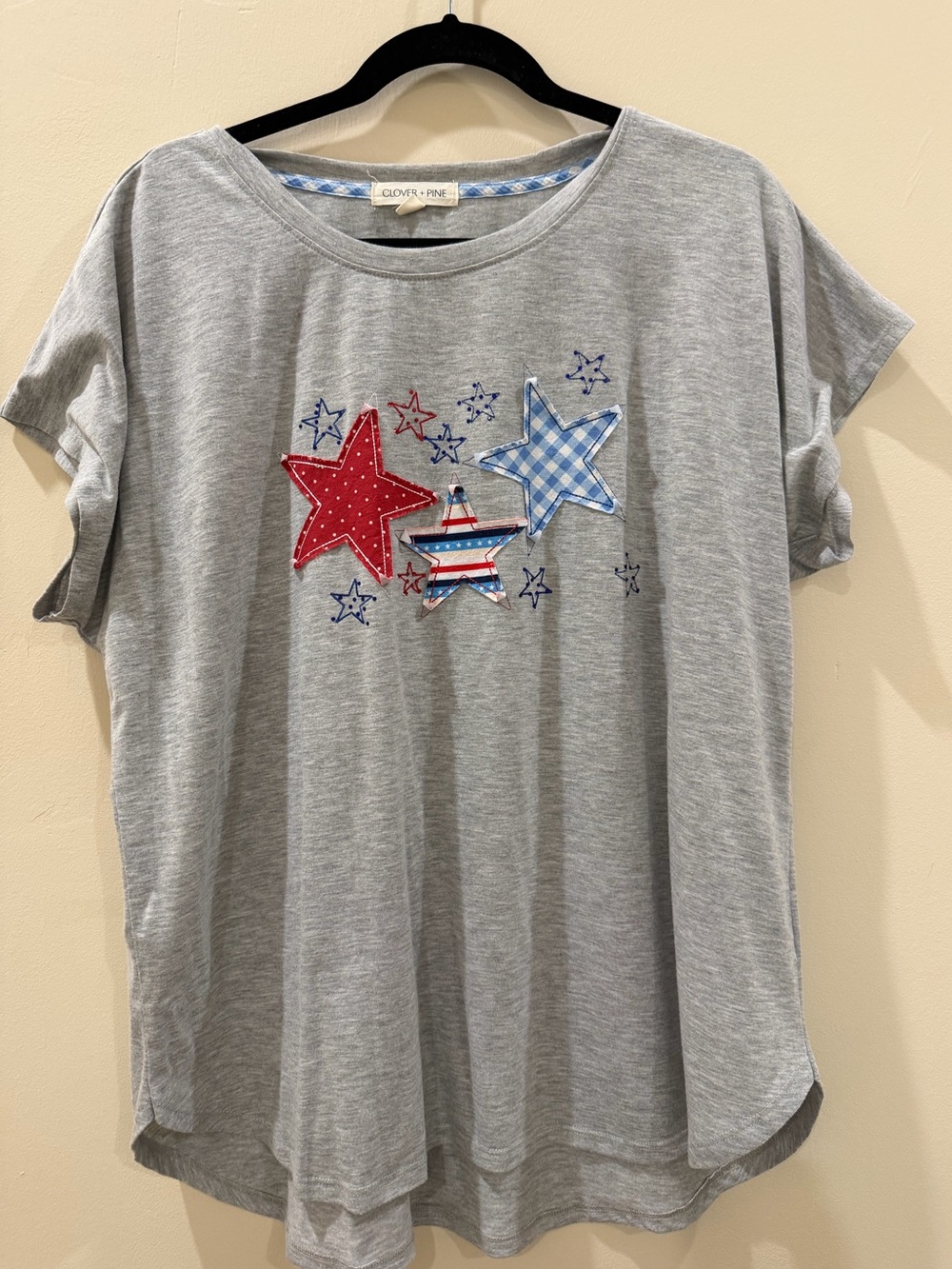 Women's Grey Star Applique Tee